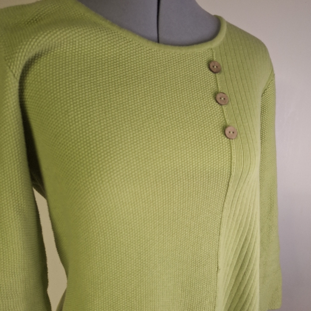Appleseed's Light Green 100% Cotton Sweater Size S